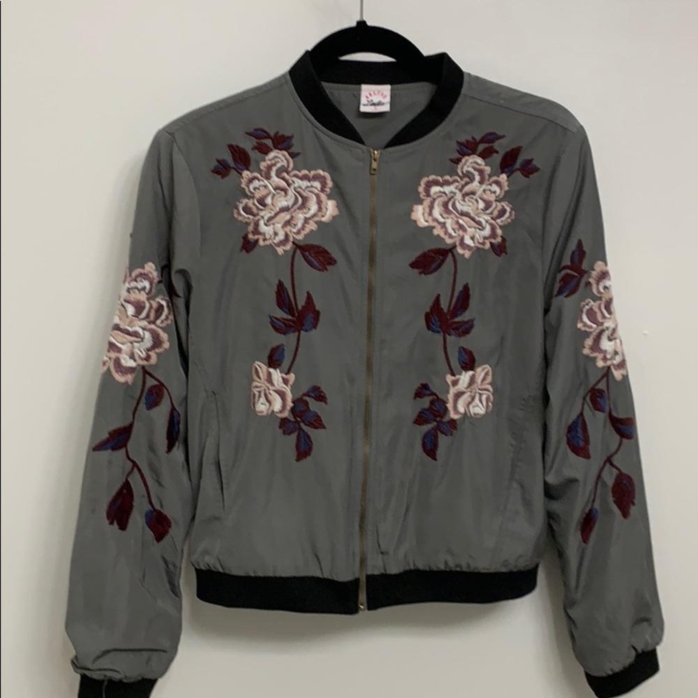 Selfie Leslie Green Floral Bomber Jacket